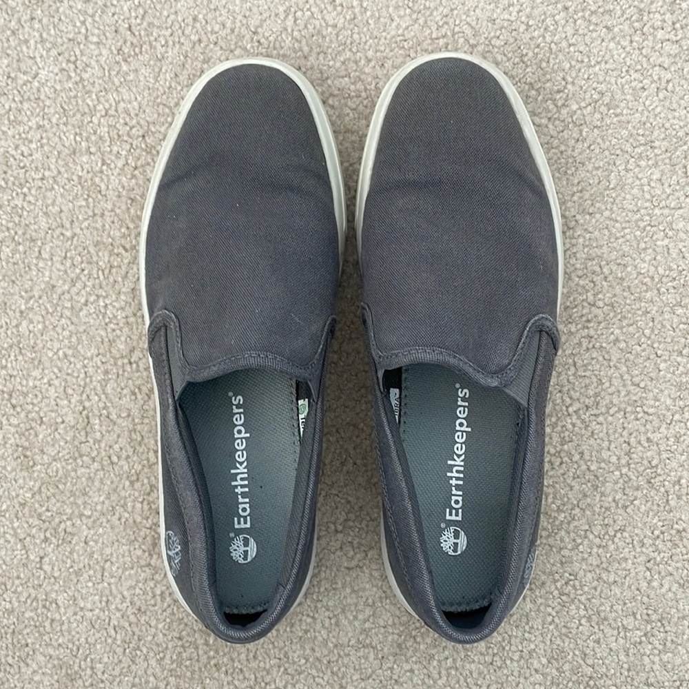 Mens Timberland Ashwood Park EK Canvas Slip On Gray Size 7